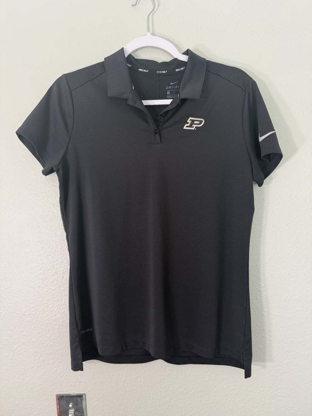 Purdue Nike Golf DRI-FIT Black Polo - Women’s Large NCAA